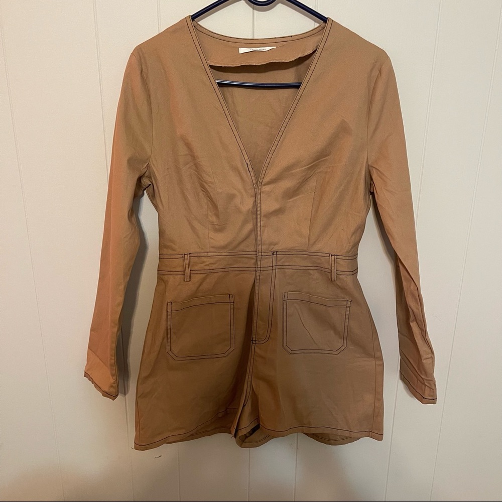 Tan long sleeve romper